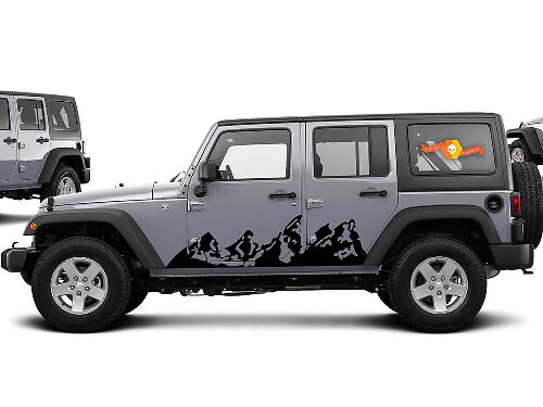 Kit Adesivi Laterali Mountains Range per Jeep Wrangler