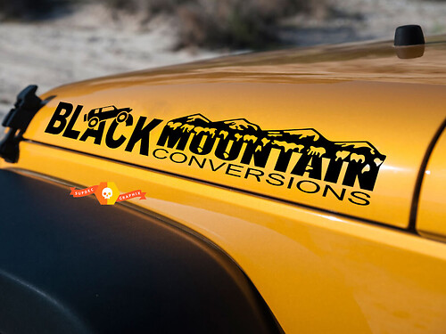 Gli adesivi per decalcomanie grafiche laterali del cofano Jeep Black Mountain Conversations si adattano a tutti i modelli
