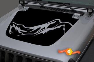 Adesivo per decalcomania oscurante per montagne in vinile con cappuccio per 18-19 Jeep Wrangler JL #7
