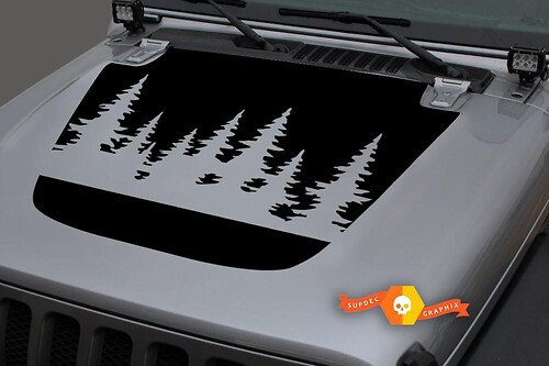 Adesivo per decalcomania Blackout della foresta in vinile con cappuccio per 18-19 Jeep Wrangler JL
