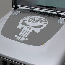 Adesivo in vinile personalizzato cappuccio con bandiera USA Punisher per Jeep Wrangler JL_3