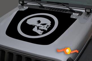Jeep Hood Vinyl Skull Blackout Decal Sticker per 18-19 Jeep Wrangler JL#2
