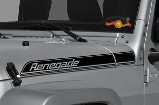 Kit decalcomanie grafiche Jeep Wrangler Renegade Hood Side Stripes Adesivo CJ, TJ, YJ
