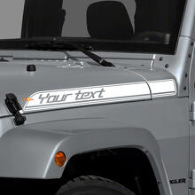Kit adesivi in vinile con contorno testo personalizzato per striscia laterale cofano Jeep Wrangler_2