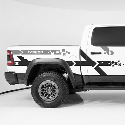 Adesivi in vinile strisce laterali per cassone per Dodge Ram 1500