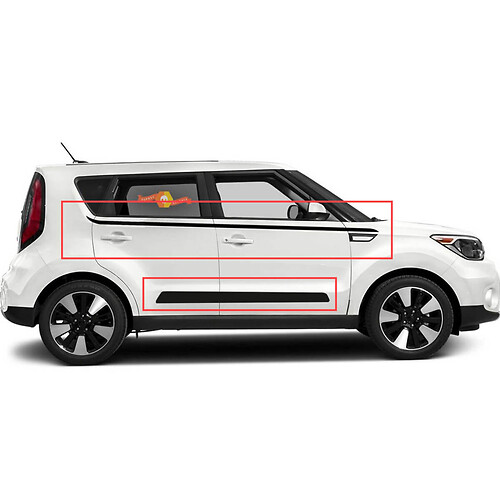 Grafica a strisce laterali e decalcomanie adesive laterali per porte per Kia Soul
