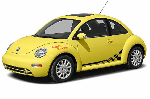 Adesivo in vinile strisce laterali a scacchi per Volkswagen Beetle 1998-2011