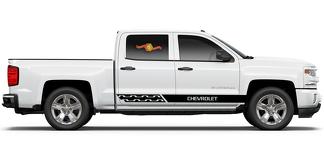Chevrolet Silverado mk3 grafica strisce laterali decalcomania pannello porta vinile nero 1
