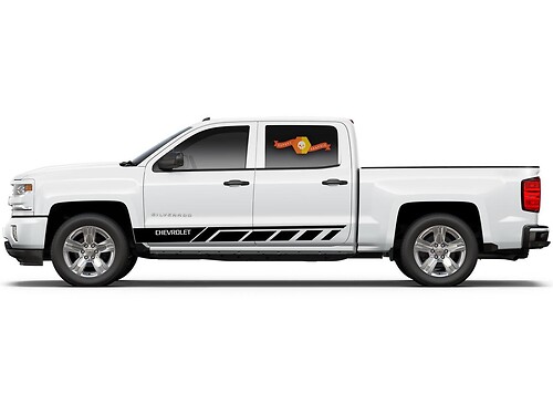 Grafica a strisce laterali Chevrolet Silverado mk3 Adesivo Decalcomania pannello porta Adesivo Decalcomania in vinile nero 2

