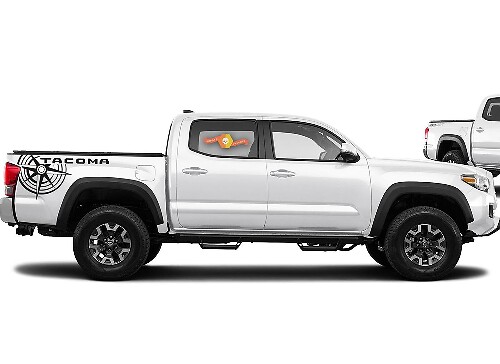 Adesivo decalcomania grafica Toyota Tacoma TRD lato letto modello 9
