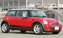 Decalcomanie per adesivi con grafica a strisce laterali con bandiera a scacchi Mini Cooper R50 R53 1
 2