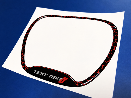 Scat Pack Style TEXT TEXT Red Honeycomb Domed Trim Ring — Adesivo in vinile (volante) per Dodge Challenger