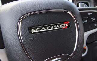Volante Scat Pack Strisce rosse emblema decalcomania bombata Challenger Charger Scatpack
