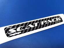 Un volante Scatpack Strisce grigie Emblema in fibra di carbonio a cupola Adesivo stile decalcomania
 2