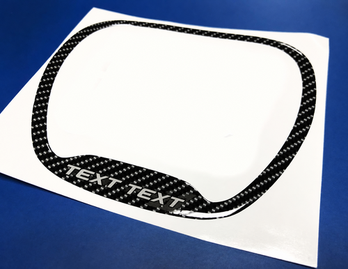 Scat Pack Style TEXT TEXT Grey Carbon Fiber Domed Trim Ring — Adesivo in vinile (volante) per Dodge Challenger