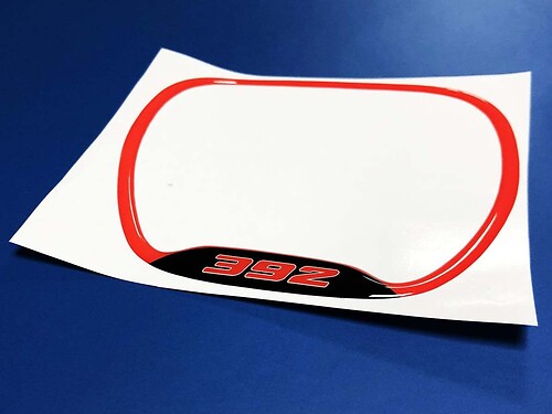 392 Red Domed Trim Ring — Adesivo in vinile (volante) per Dodge Challenger