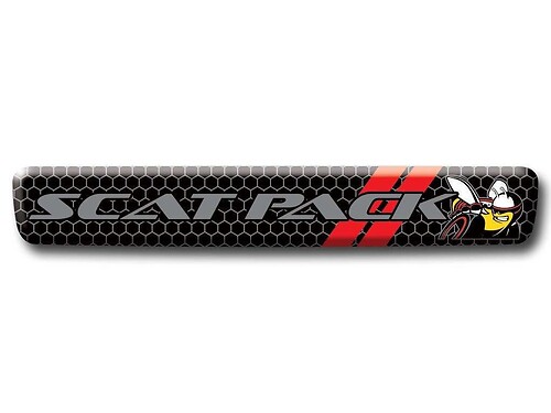 Logo del volante Scat Pack Grey Ape Red Stripes Emblema Decal Decal Challenger Caricatore Scatpack
