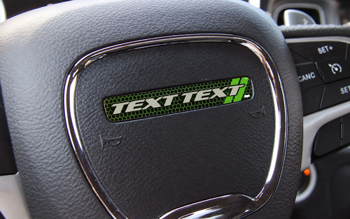 Scat Pack Style TEXT TEXT Lime Honeycomb Domed Strip — Adesivo in vinile (volante) per Dodge Challenger