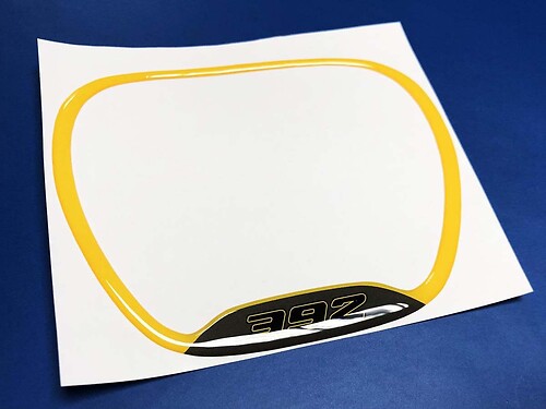 392 Yellow Domed Trim Ring — Adesivo in vinile (volante) per Dodge Challenger