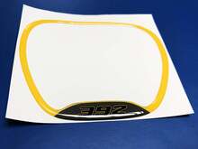 ANELLO DI RIVESTIMENTO DEL VOLANTE 392 Adesivo a cupola con stemma giallo Decalcomania Challenger Charger
 2