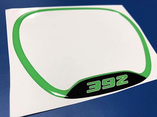 392 Lime Green Domed Trim Ring — Adesivo in vinile (volante) per Dodge Challenger
