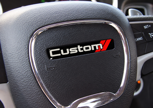 Custom Red Slash Domed Strip — Adesivo in vinile (volante) per Dodge Challenger