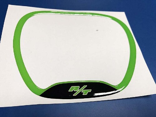 Anello di Rifinitura Volante R/T Lime con Adesivo Bombato per Dodge Challenger Charger