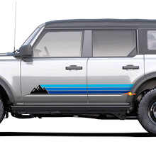 Adesivo in Vinile Strisce Laterali Montagne Stile Retrò per Toyota 4Runner_2