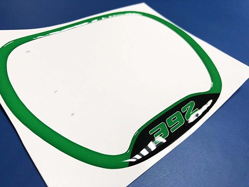392 Green Domed Trim Ring — Adesivo in vinile (volante) per Dodge Challenger