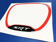 Anello di rivestimento del volante SRT Adesivo a cupola rosso Decal Dodge Charger Challenger
 2