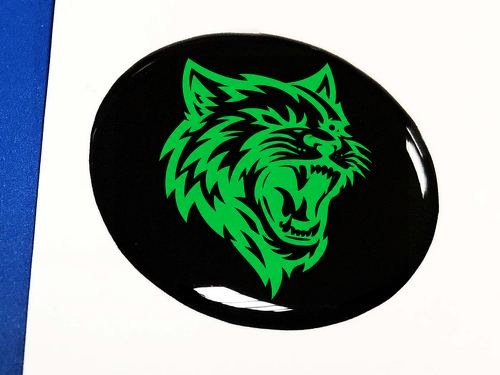 Pulsante di avvio del motore Start Stop Logo Hellcat Emblema verde a cupola Adesivo Decal Challenger Charger Dodge
