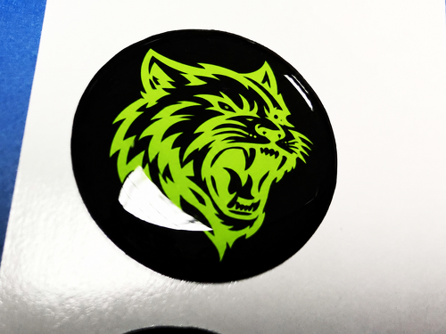 Hellcat Style Lime Green Custom Cat Domed Insert — Adesivo in vinile (pulsante di avviamento) per Dodge Challenger