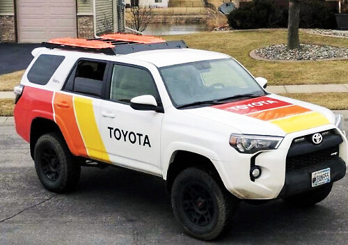 2 lato Old school toyota 4Runner Tundra Tacoma LandCruiser grafica decalcomanie in vinile adesivi kit
