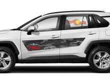 Coppia di NUOVI adesivi Toyota RAV4 2019 2020 in stile TRD Camo Mountains
 2