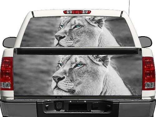 Adesivo in Vinile White Lion per Finestrino Posteriore o Portellone per Pickup SUV
