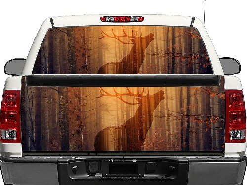 Cervi nella foresta Autunno Lunotto posteriore O portellone posteriore Decal Sticker Pick-up Truck SUV Car
