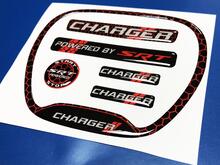 Set di CHARGER HONEYCOMB alimentato da SRT Steering WHEEL TRIM RING emblema a cupola adesivo decalcomania 2
 3