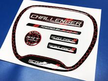 Set di Challenger SRT Scat Pack a nido d'ape rosso volante rivestimento anello emblema a cupola adesivo decalcomania caricatore Dodge Scatpack
 3