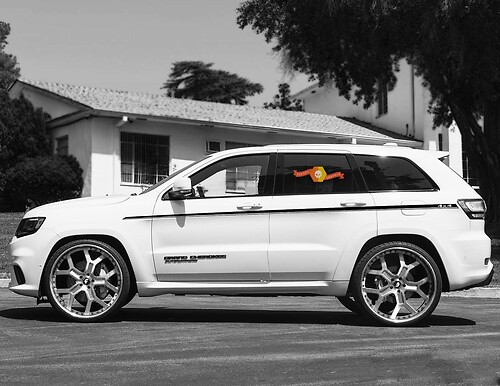 Adesivo Vinil Laterale Strisce Sottili Logo 4x4 per Jeep Grand Cherokee