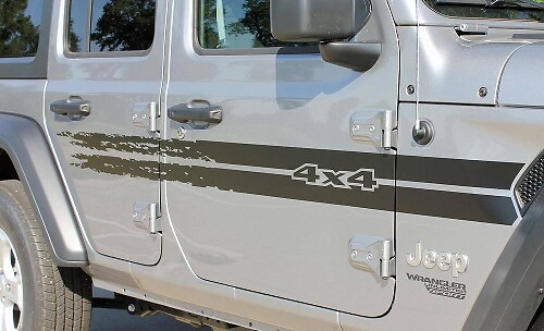 Set di Adesivi in Vinile con Striscia Laterale Sport 4x4 Usurata per Jeep Wrangler