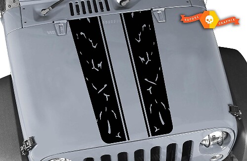 Adesivo Vinile con Doppie Strisce per Cofano Jeep Wrangler