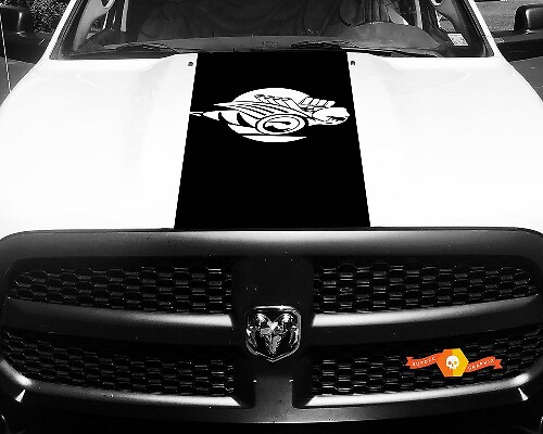 Dodge Ram 1500 2500 3500 Vinyl Racing Stripe Rumble Bee Hemi Hood Decalcomanie Adesivi #8
