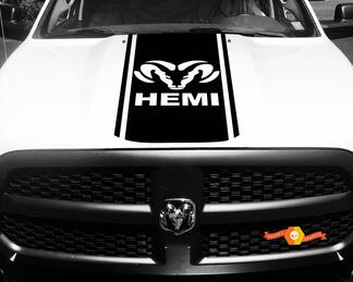 Dodge Ram 1500 2500 3500 Vinyl Racing Stripe RAM Hemi Hood Decalcomanie Adesivi #12
