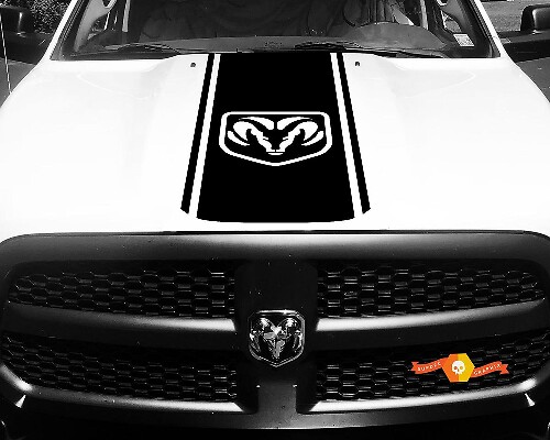 Dodge Ram 1500 Vinyl Decal HOOD Ram Head Racing HEMI Stripe Stickers #49
