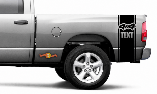 4X4 TEXT Pinstripe Bed Band Pair Fiancata cassone Adesivo in vinile per Dodge Ram 1500