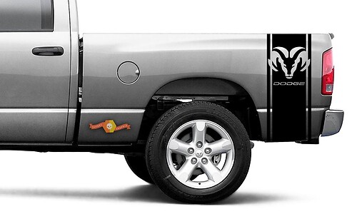 Dodge Ram Vinyl Racing Bed Side Stripe Adesivo decalcomania testa RAM #59
