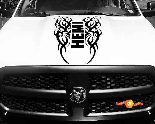 Dodge Ram Vinyl Hood Decal Tribal Sticker Tattoo Hemi Racing Stripe 4x4 #64
