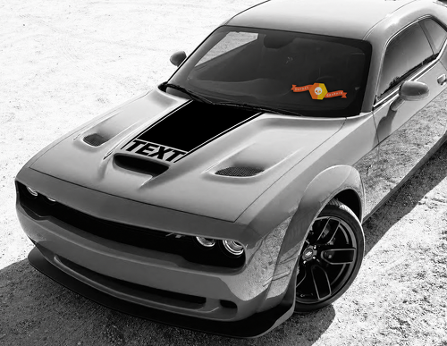 TEXT Tapered Hood Scoop Panel Cofano Adesivo in vinile per Dodge Challenger