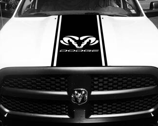 Dodge Ram 1500 Vinyl Decal HOOD Ram Head Racing HEMI Stripe Stickers #69
