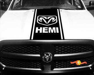 1500 2500 3500 Decalcomanie da corsa in vinile per camion Stripe Hemi Ram Dodge Hood Stickers #75
